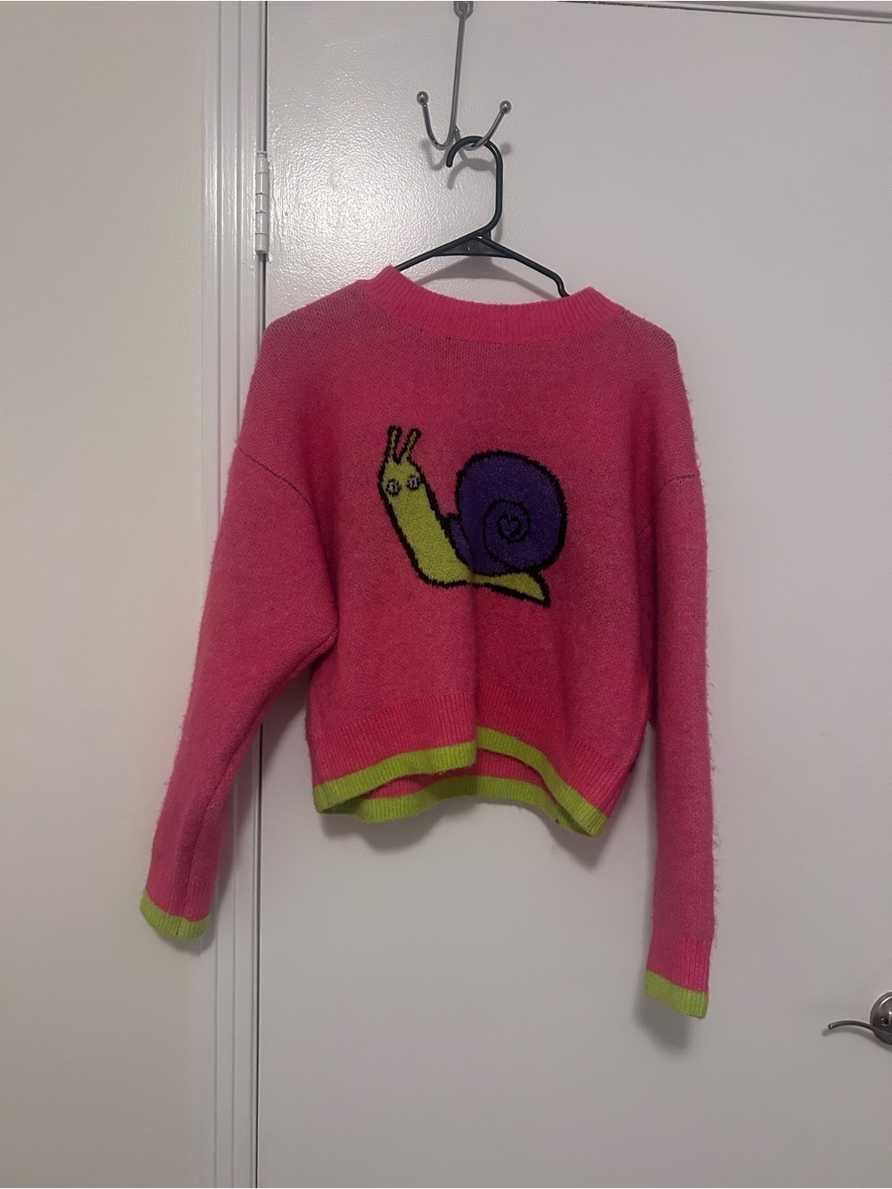 Zara Pink Snail Graphic Crewneck Sweater